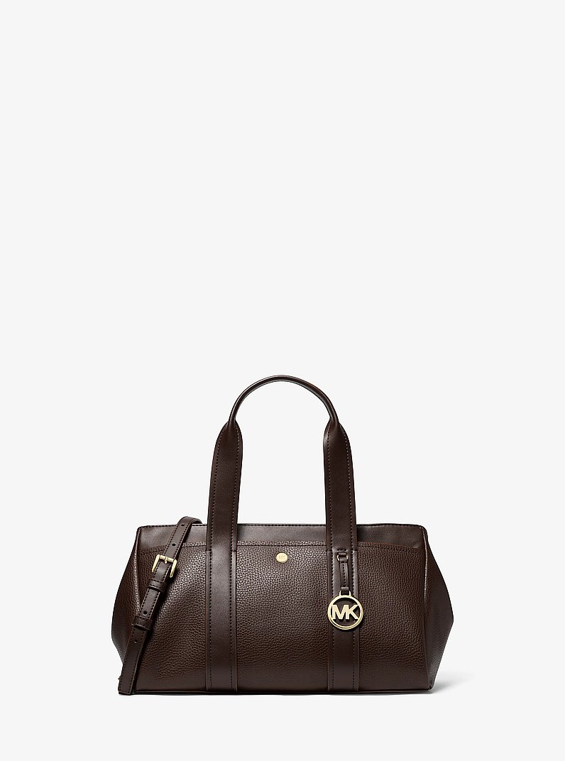 Foster Small Pebbled Leather Satchel in CHOCOLATE | Michael Kors