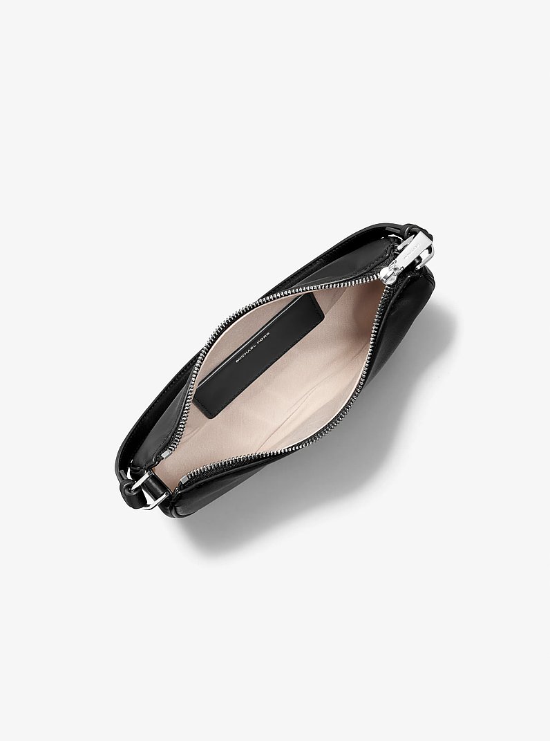 Kyla Small Leather Pochette in BLACK | Michael Kors