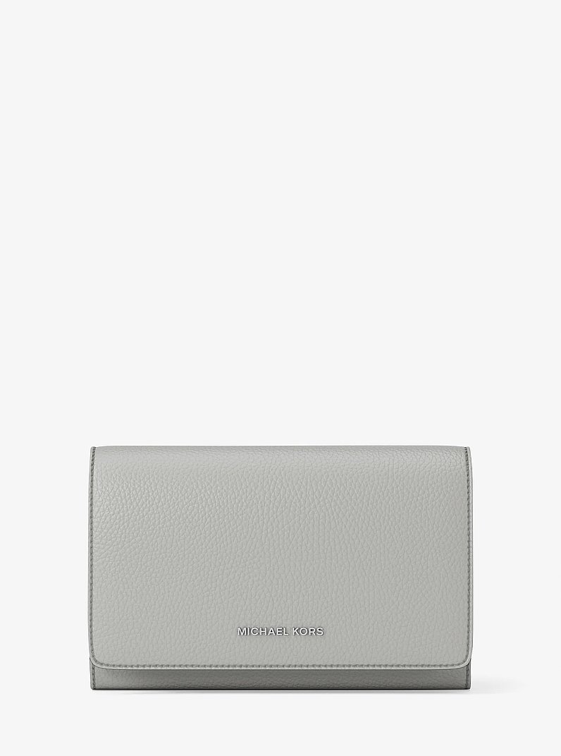 Brieftasche Jet Set Large aus gekrispeltem Leder in STEINGRAU | Michael Kors