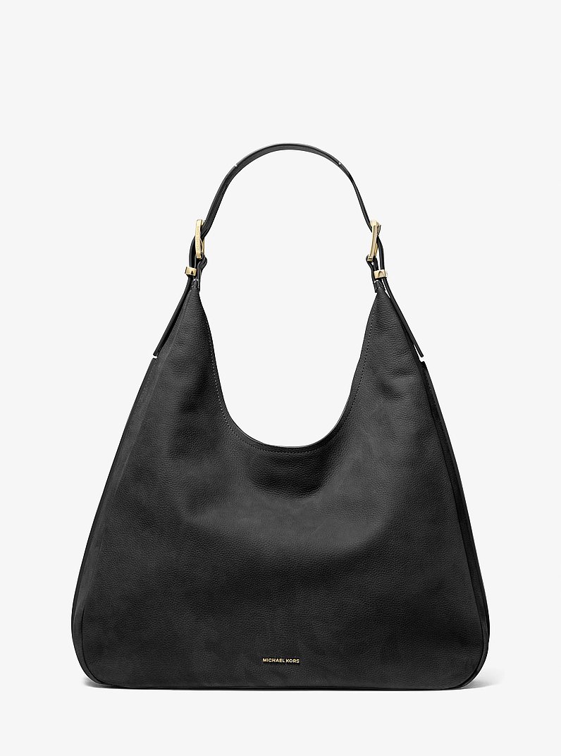 Hobo Bag Nolita Large aus Nubukleder in SCHWARZ | Michael Kors