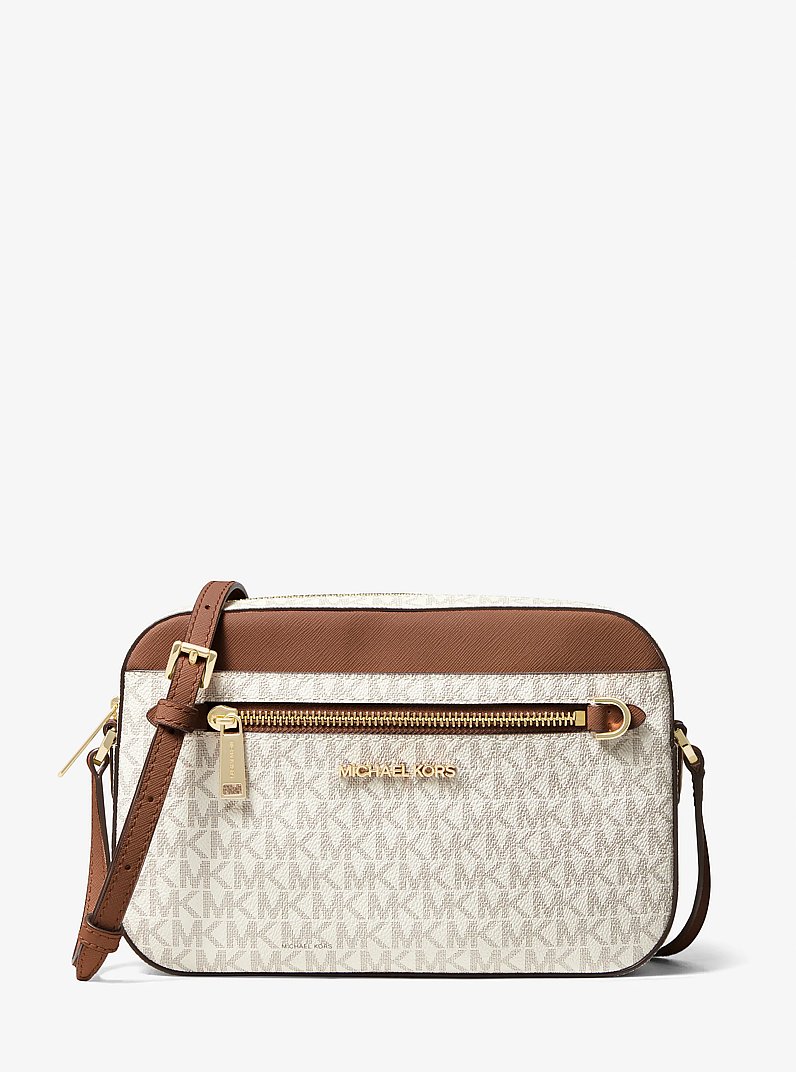 Jet Set Large Logo Crossbody Bag in VANILLA | Michael Kors