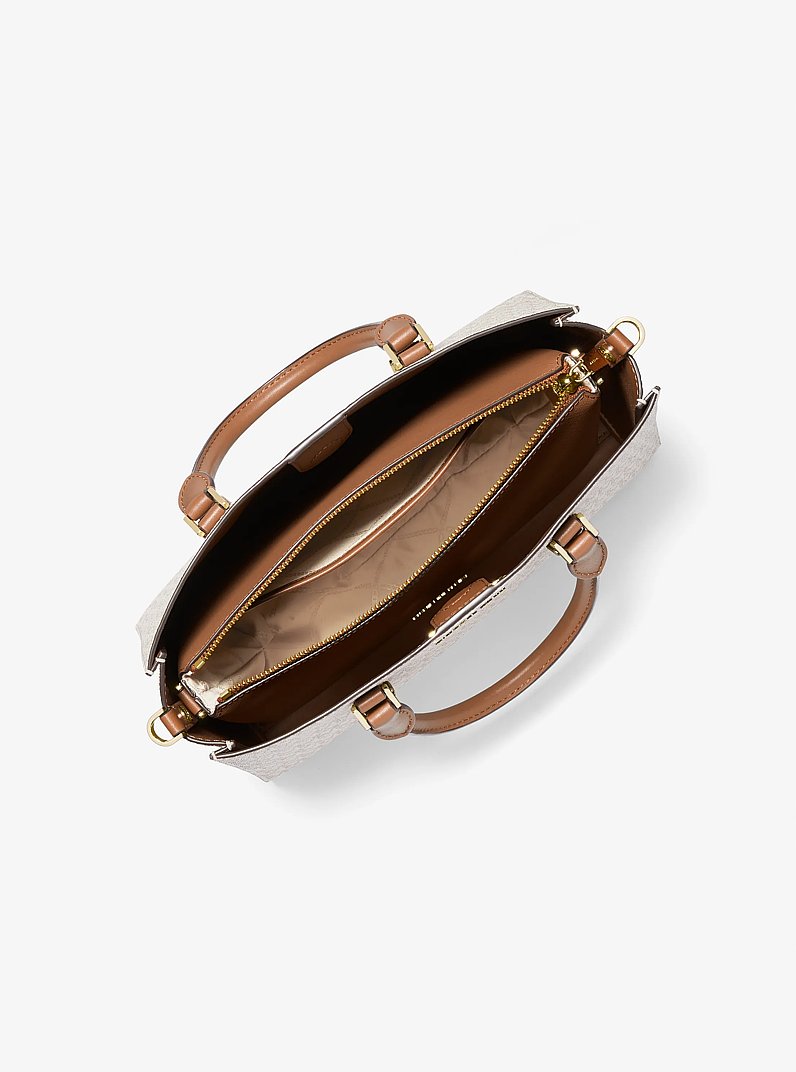 Sac &agrave; main 2-en-1 Sally de taille moyenne &agrave; logo in VANILLE/NOISETTE | Michael Kors