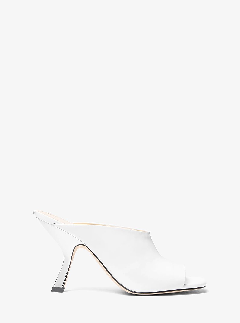 Luna Leather Mule in OPTIC WHITE | Michael Kors