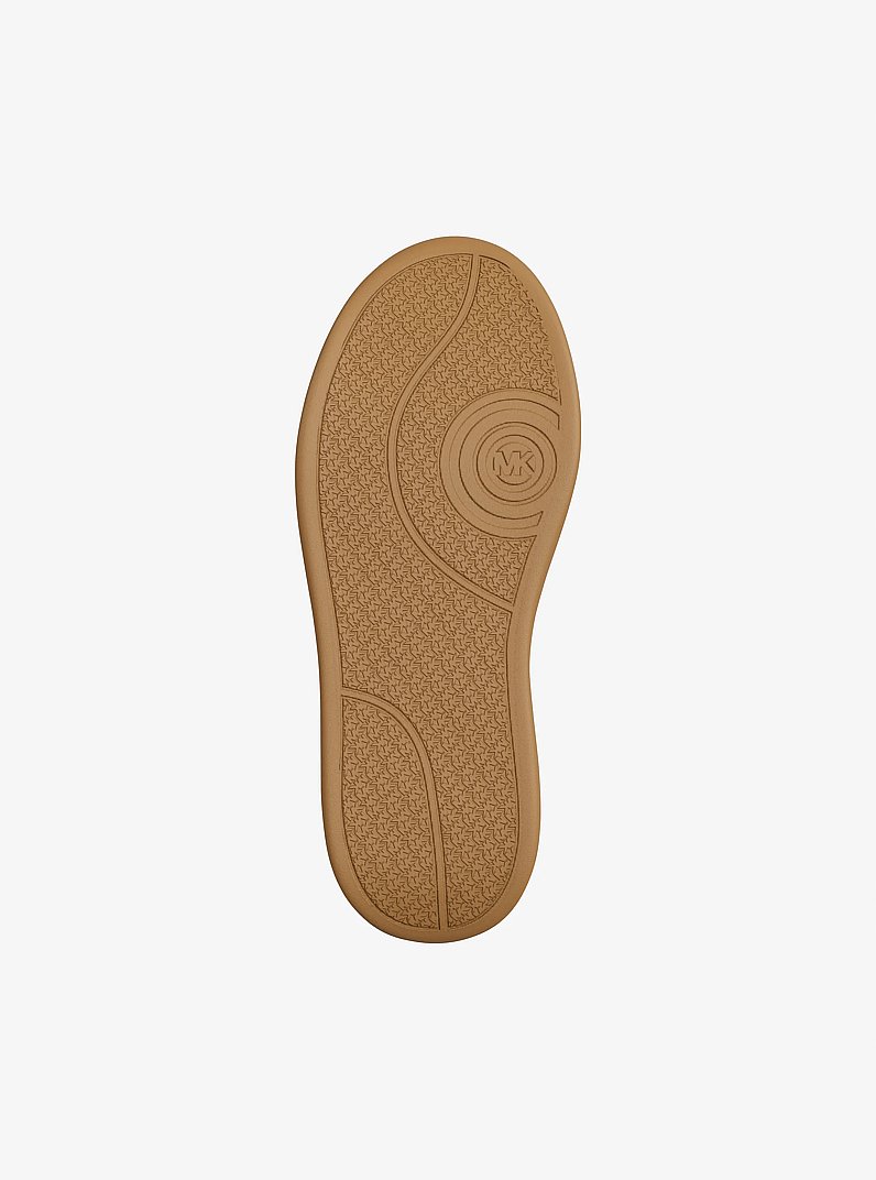 Espadrille &agrave; plateforme Hayes en cuir &agrave; ornements scintillants in OR P&Acirc;LE | Michael Kors