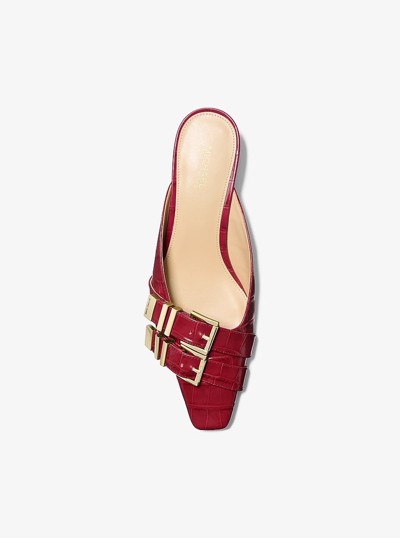 Darrington Crocodile Embossed Leather Mule