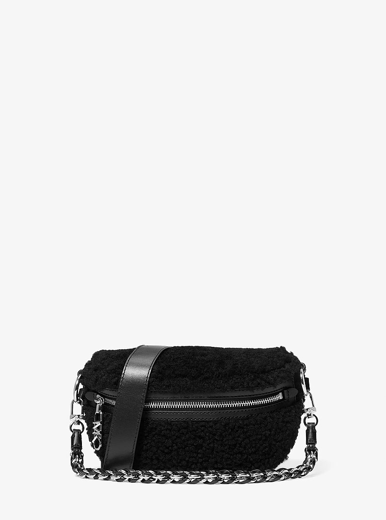Slater Extra-Small Shearling Sling Pack in BLACK | Michael Kors