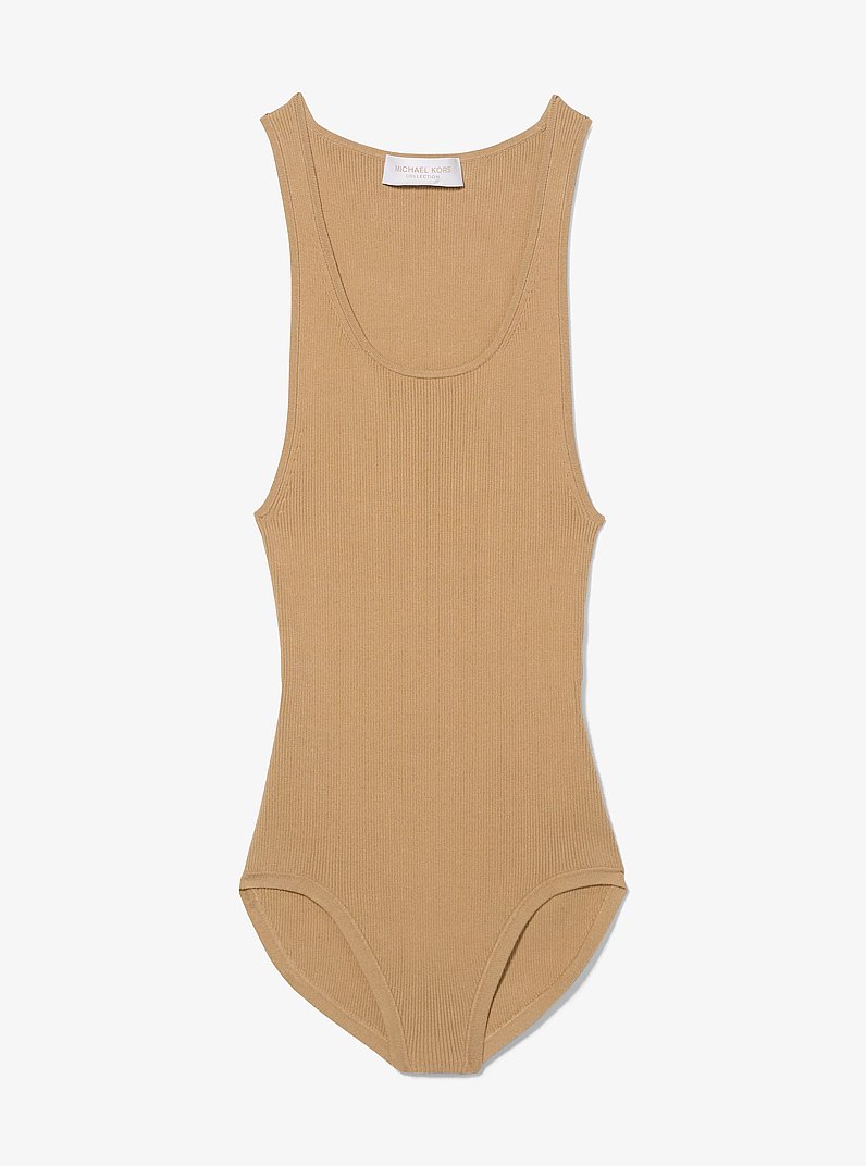 Body de viscosa el&aacute;stica in CAPUCHINO | Michael Kors