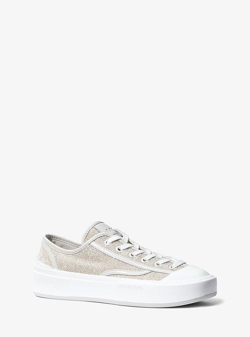 Jude Cotton Blend Sneaker in SILVER | Michael Kors