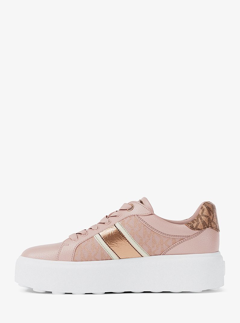Romey Signature Logo Stripe Platform Sneaker in POWDER BLUSH | Michael Kors