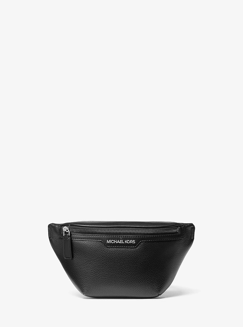 Cooper Small Leather Sling Pack in BLACK | Michael Kors