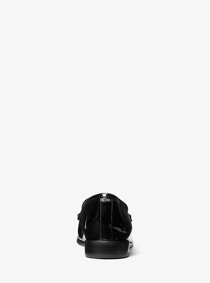 Fl&acirc;neur Carlson en cuir verni craquel&eacute; in NOIR | Michael Kors