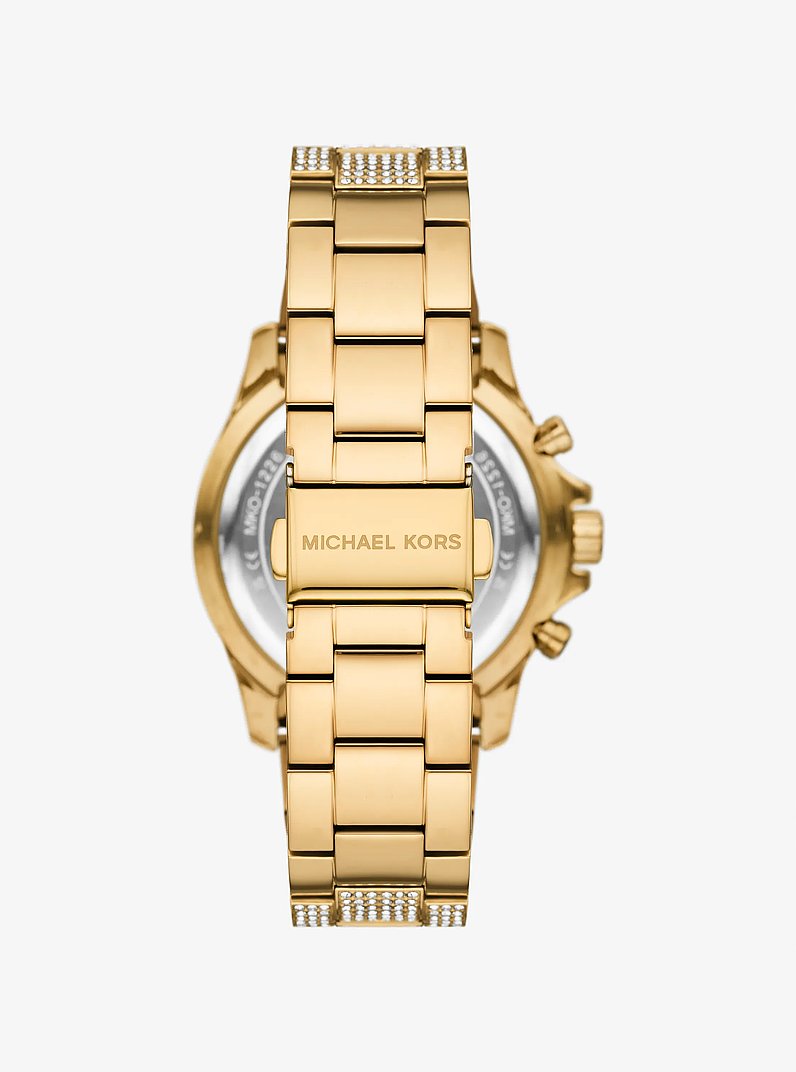 Oversized Everest Pav&eacute; Gold-Tone Watch in GOLD | Michael Kors