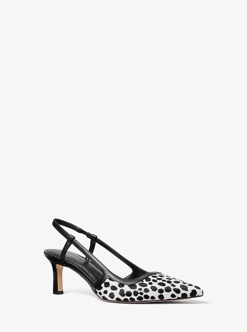Zapato de sal&oacute;n Alora en pelo de becerro con estampado de guepardo y tal&oacute;n descubierto in NEGRO COMBINADO | Michael Kors