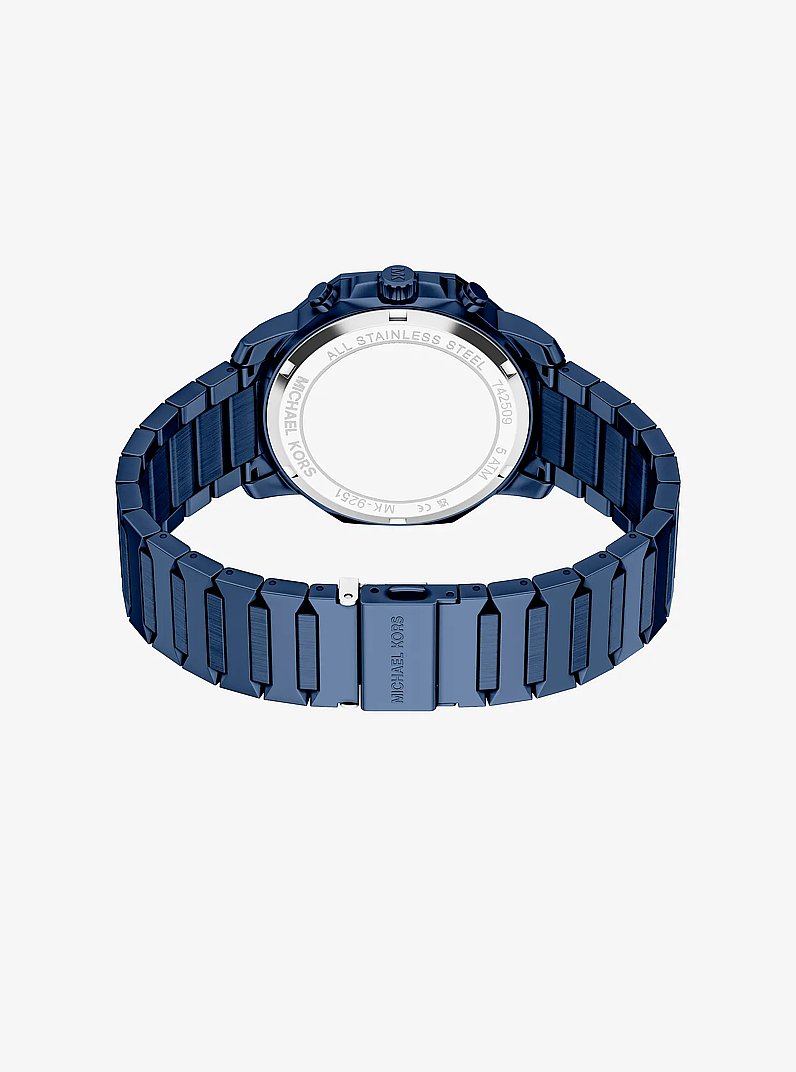 Oversized Prescott Blue-Tone Watch in NAVY | Michael Kors