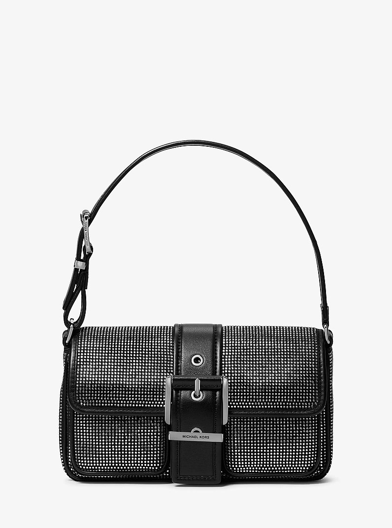 Schultertasche Colby Medium aus Wildleder mit Verzierung
