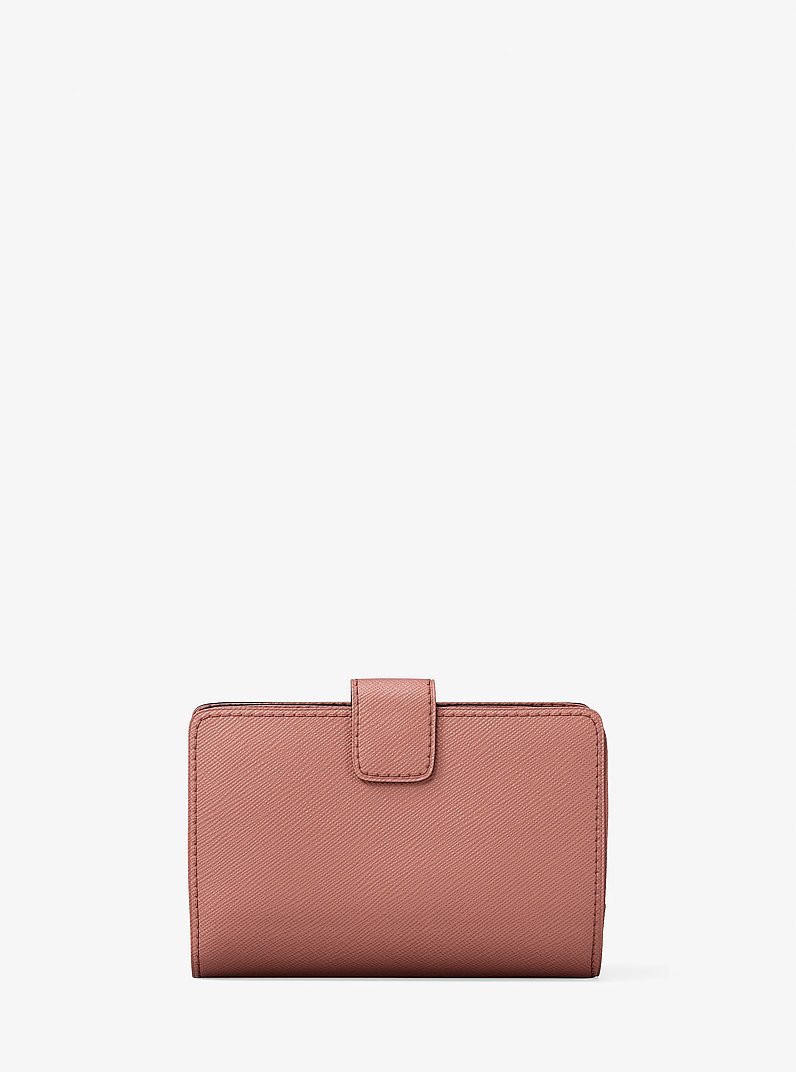 Cartera mediana de piel saffiano in SUNSET ROSE | Michael Kors