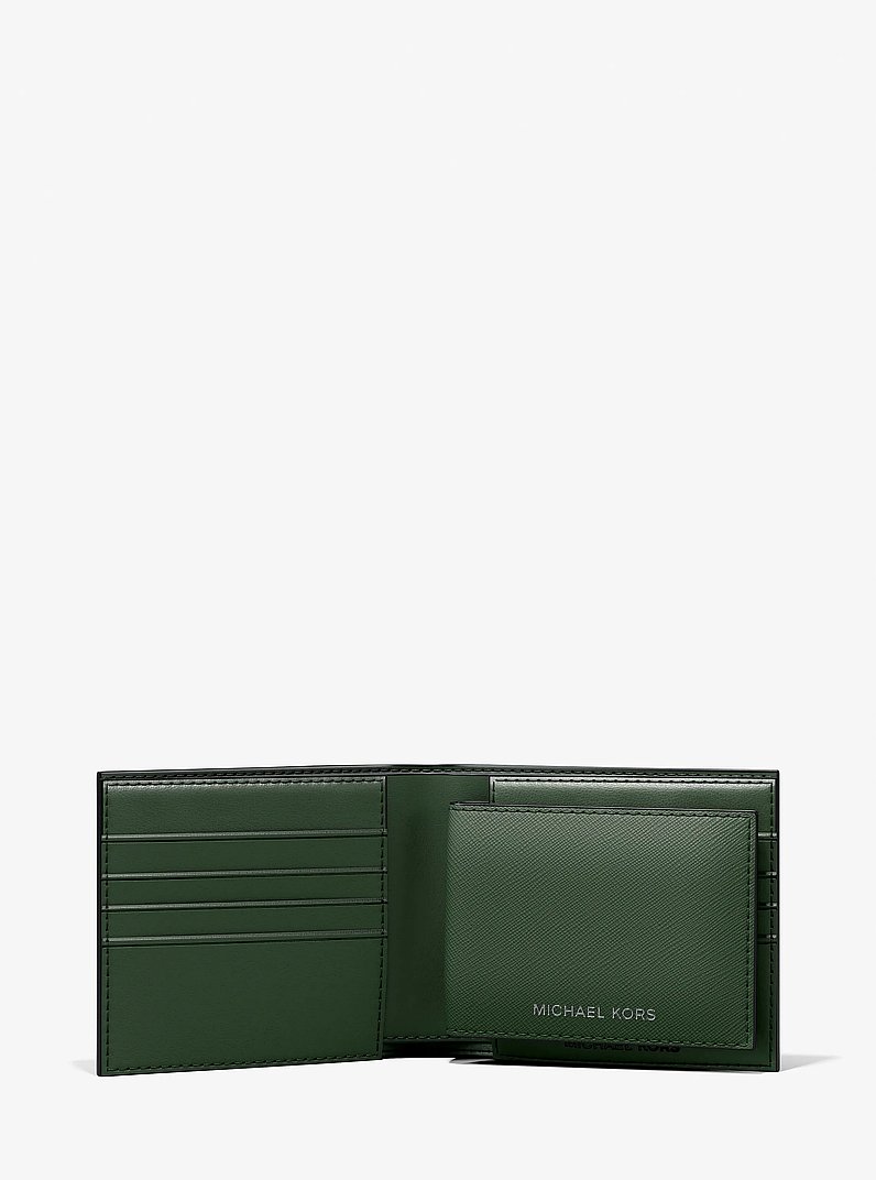 Cooper Saffiano Leather Billfold Wallet With Passcase in AMAZON GREEN | Michael Kors