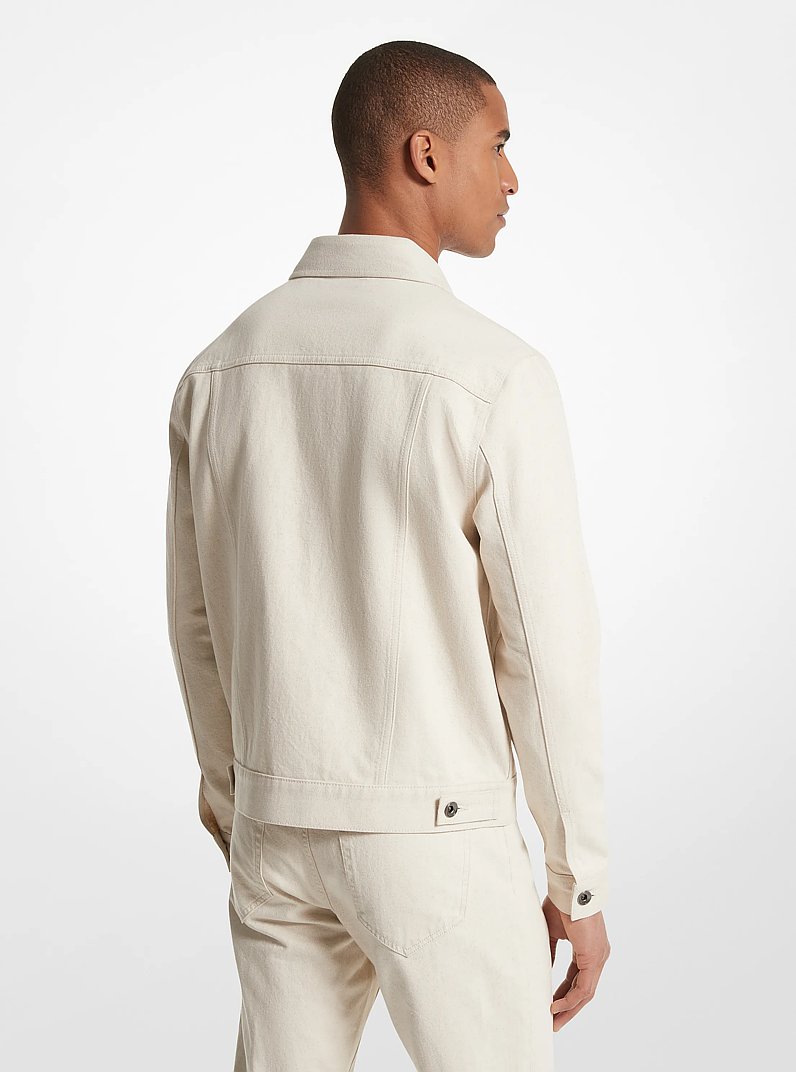 Cotton Blend Trucker Jacket in &Eacute;CRU | Michael Kors