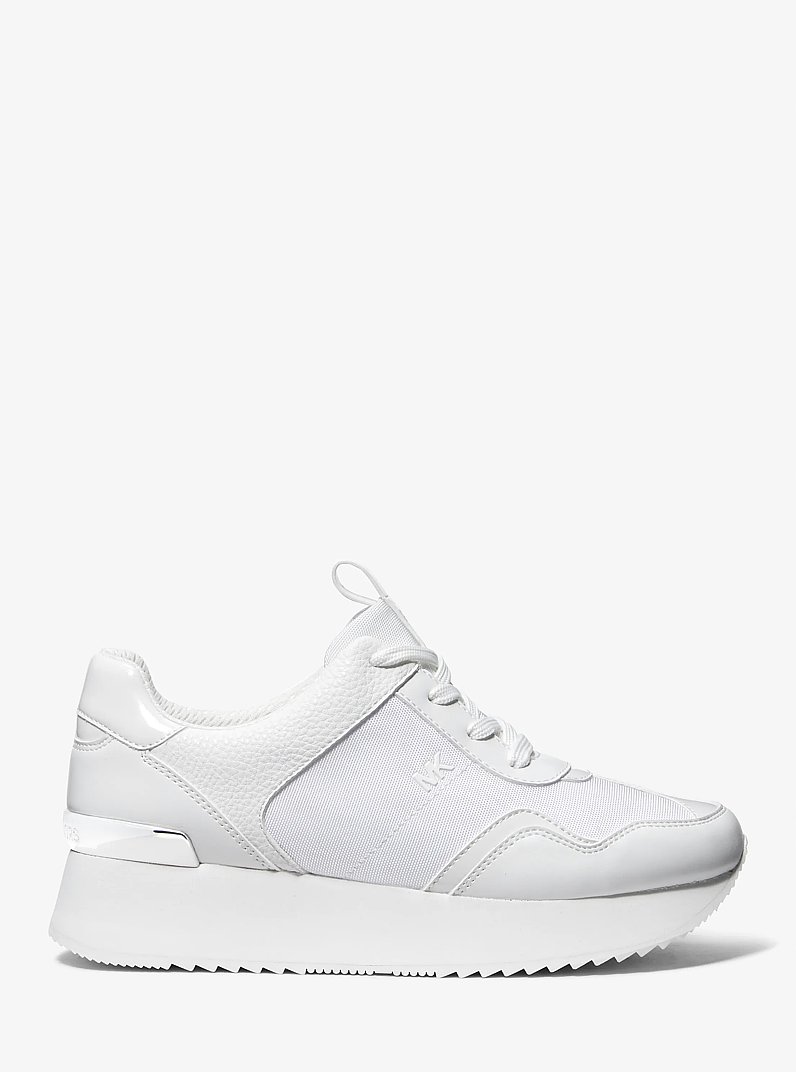 Raina Canvas Platform Trainer in OPTIC WHITE | Michael Kors