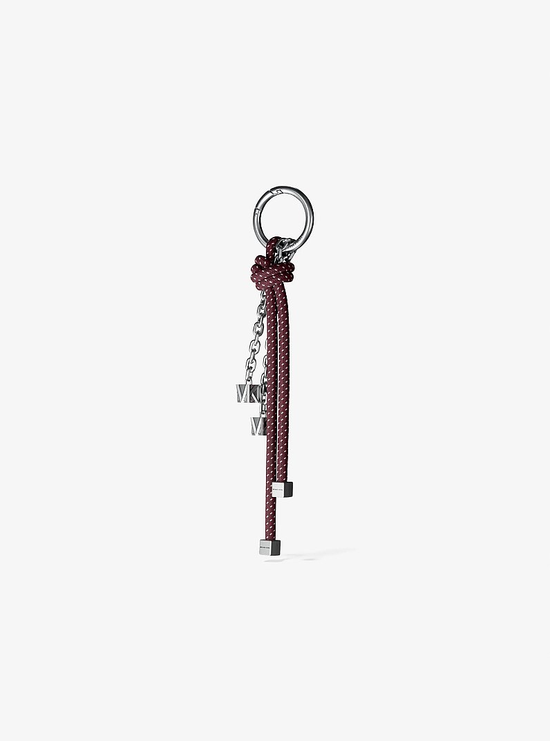 Silver-Tone and Speckled Cord Bag Charm in OXBLOOD | Michael Kors