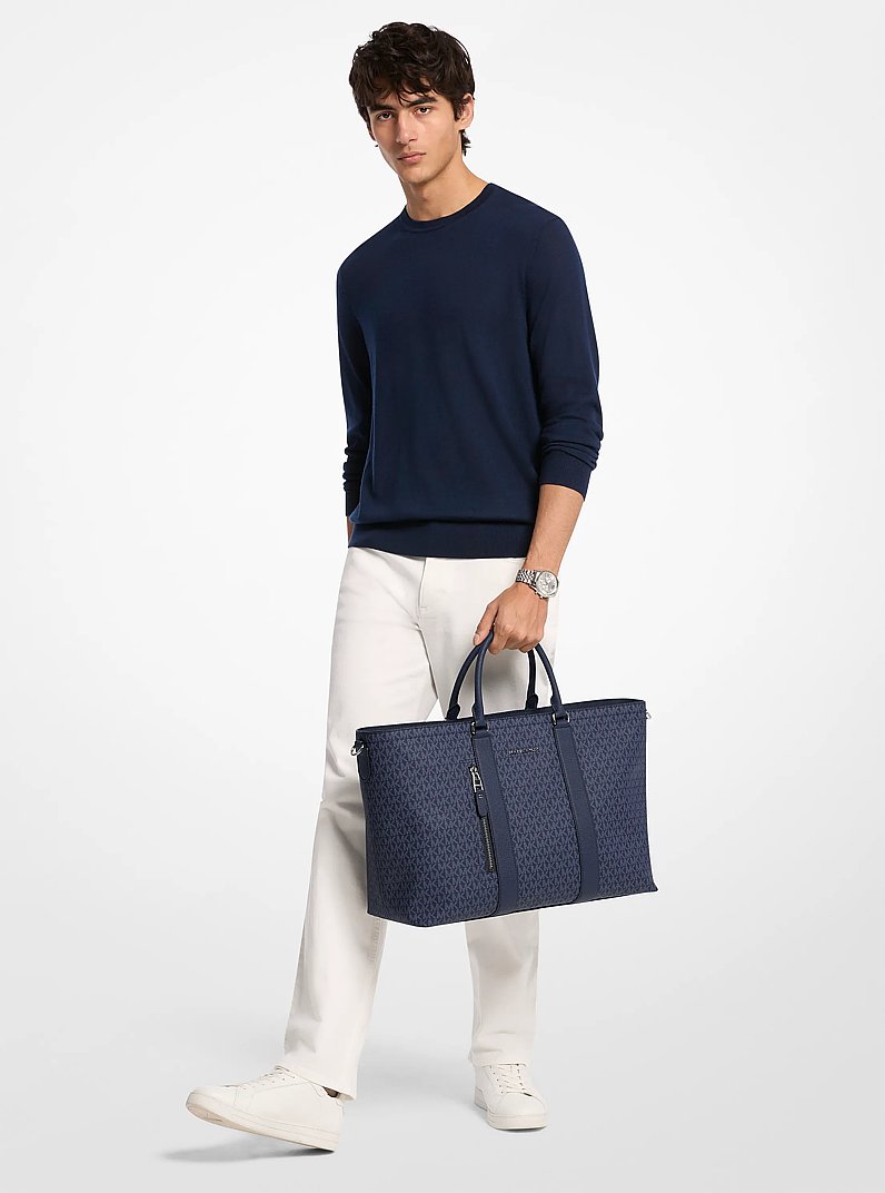 Hudson Signature Logo Tote Bag in DRESS BLUES | Michael Kors