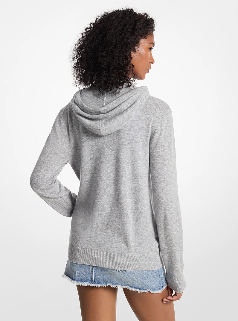 Hoodie zipp&eacute; en laine et en cachemire in GRIS CHIN&Eacute; | Michael Kors