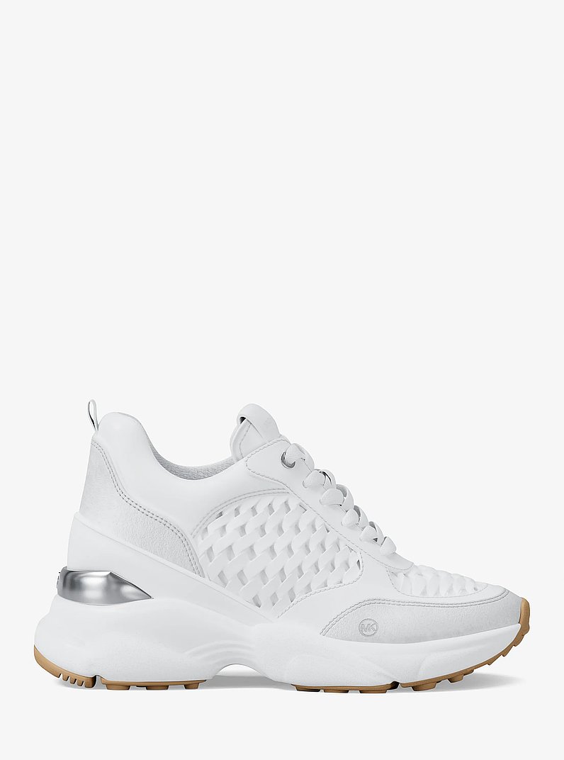 Katrina Woven Wedge Trainer in OPTIC WHITE | Michael Kors