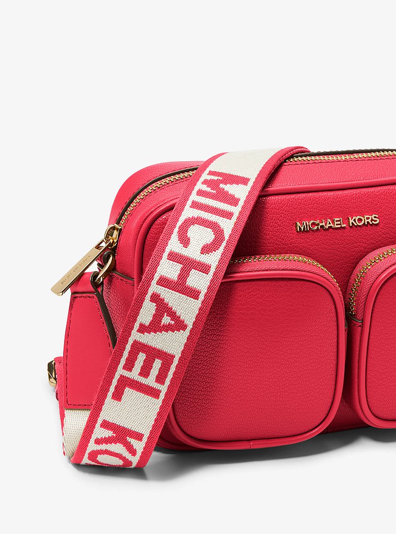 Jet Set Medium Leather Crossbody Bag with Case for Apple Airpods Pro&reg; in BRIGHT RED | Michael Kors