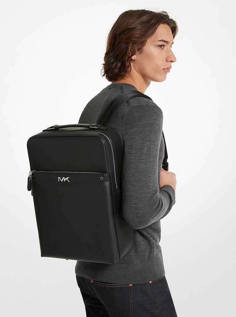 Varick Saffiano Leather Backpack in BLACK | Michael Kors