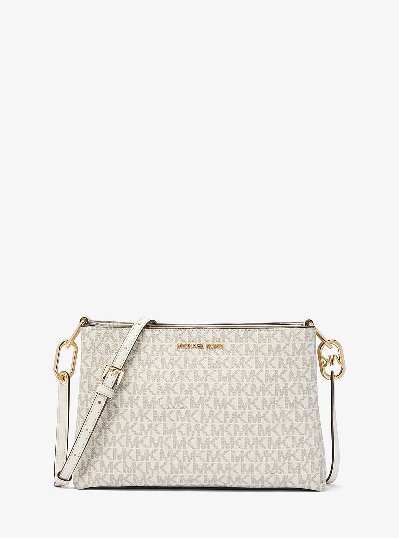 Bandolera Trisha mediana con logotipo in CREMA CLARO MULTICOLOR | Michael Kors