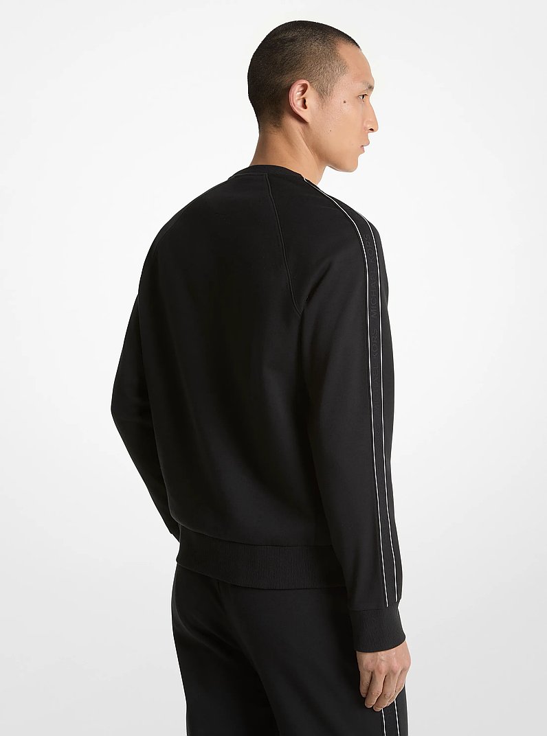 Logo Tape Cotton Blend Sweatshirt in BLACK | Michael Kors
