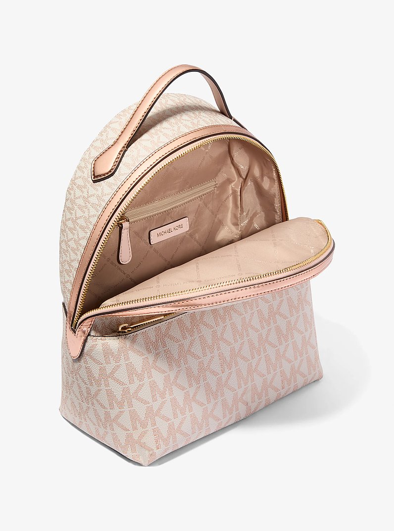 Sheila Medium Two-Tone Signature Logo Backpack in ROSE GOLD | Michael Kors