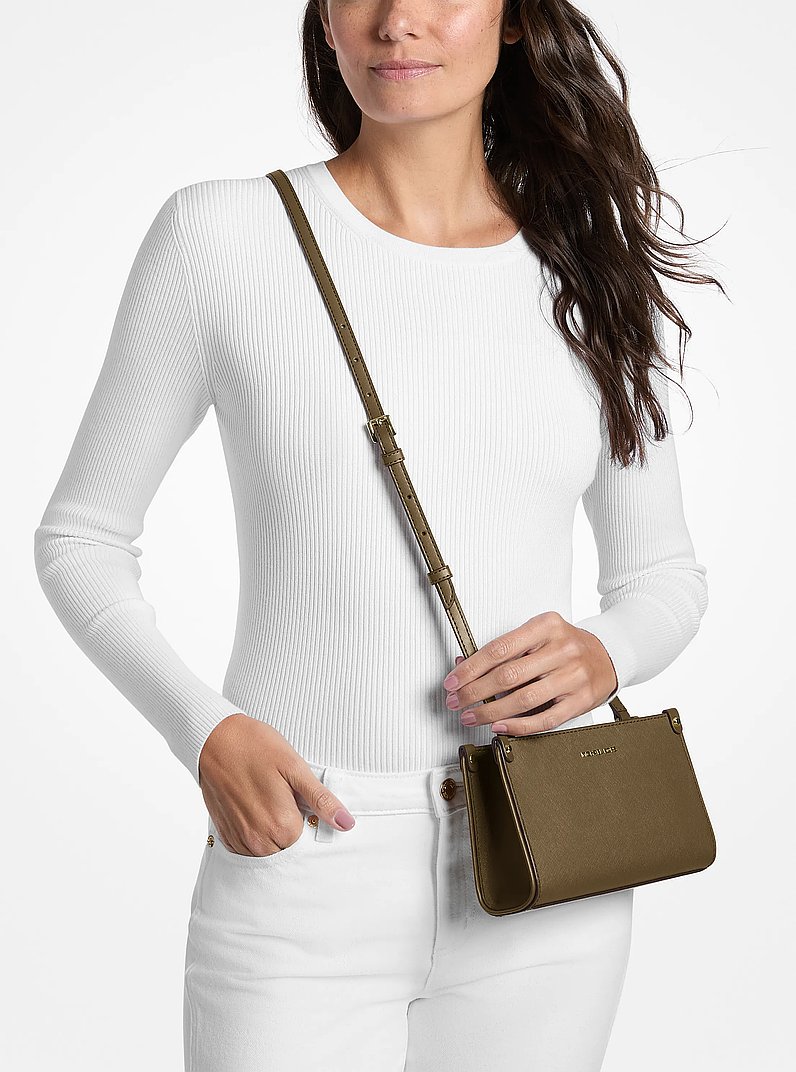 Maple Small Saffiano Leather Crossbody Bag