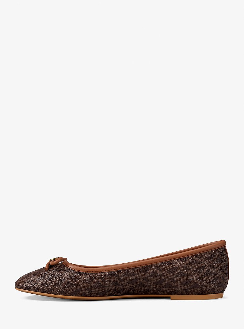 Savannah Signature Logo Ballet Flat in BROWN | Michael Kors