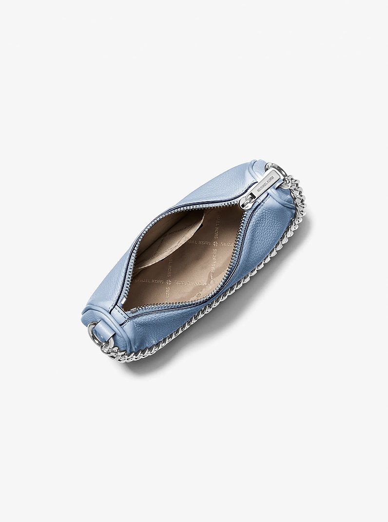 Carmela Small Pebbled Leather Crossbody Bag in PALE OCEAN | Michael Kors