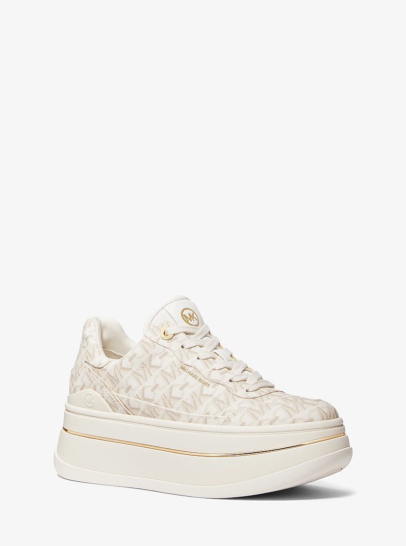 Hayes Empire Signature Logo Platform Sneaker in VANILLA | Michael Kors