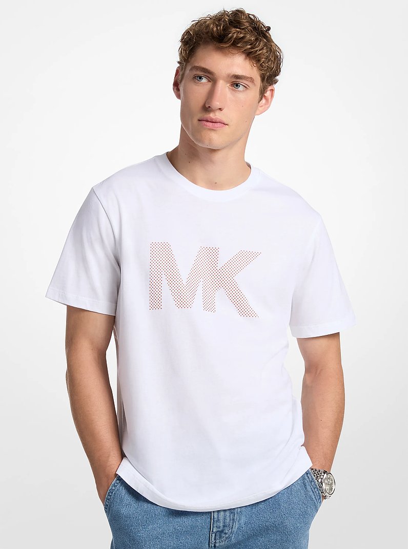 Printed Cotton T-Shirt in WHITE | Michael Kors
