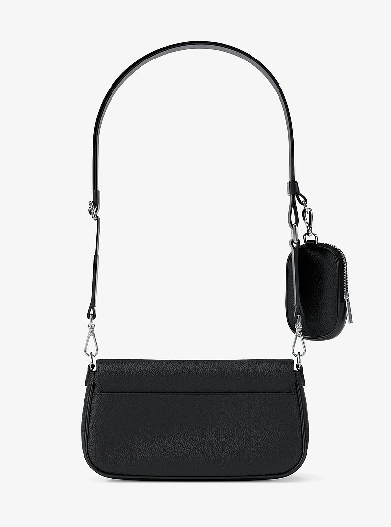 Bandolera Jet Set Travel peque&ntilde;a de piel granulada con funda in NEGRO | Michael Kors