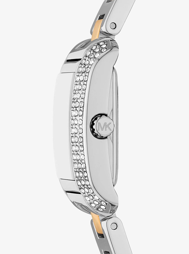 Petite Emery Pav&eacute; Two-Tone Watch in TWO TONE | Michael Kors