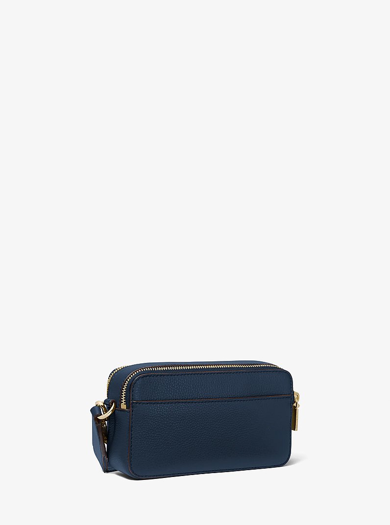 Funda para c&aacute;mara Jet Set peque&ntilde;a de piel granulada con doble cremallera