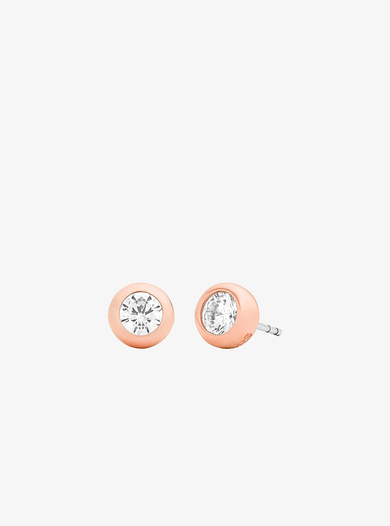 Aretes de bot&oacute;n con piedra redonda in DORADO ROSA | Michael Kors