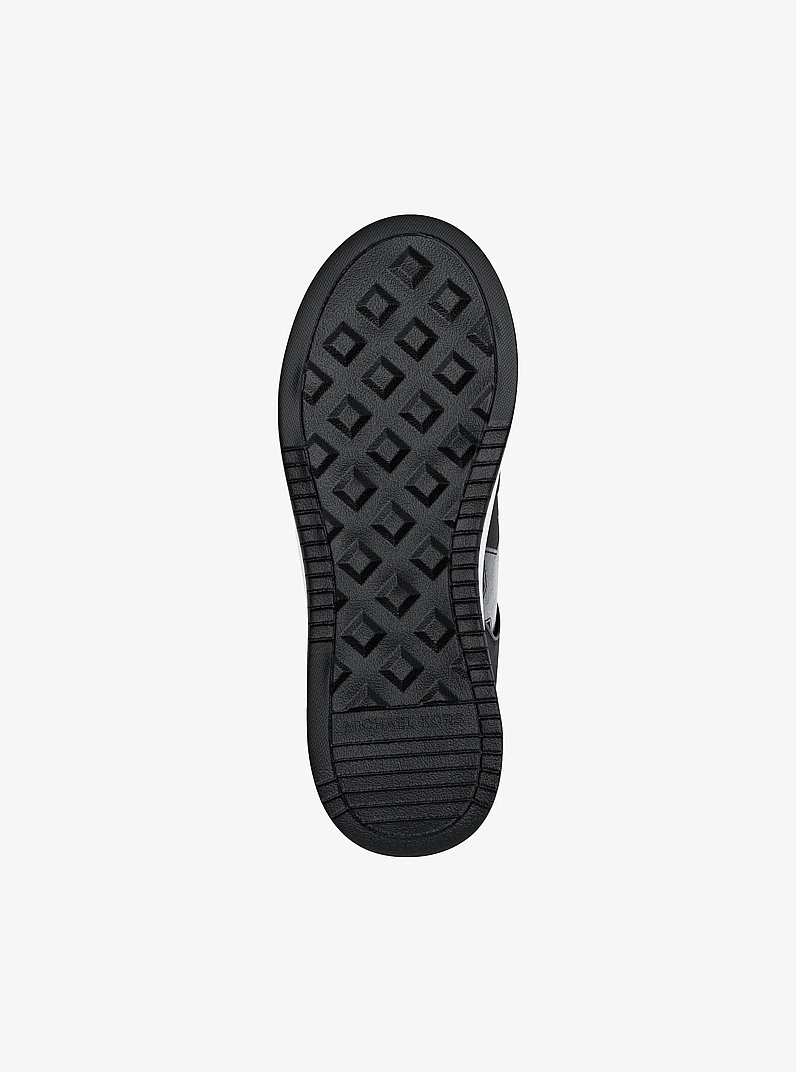 Lexi Embellished Mixed-Media Sneaker in BLACK | Michael Kors