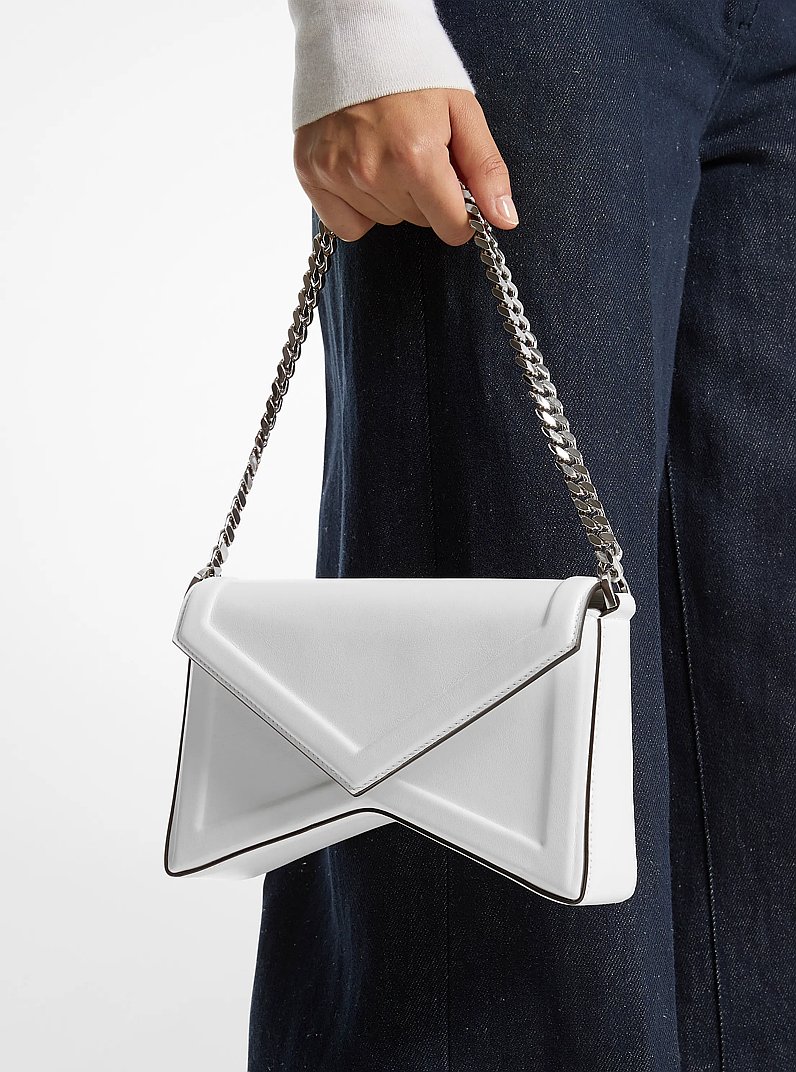 Bolso de hombro Manhatta de piel in BLANCO INTENSO | Michael Kors