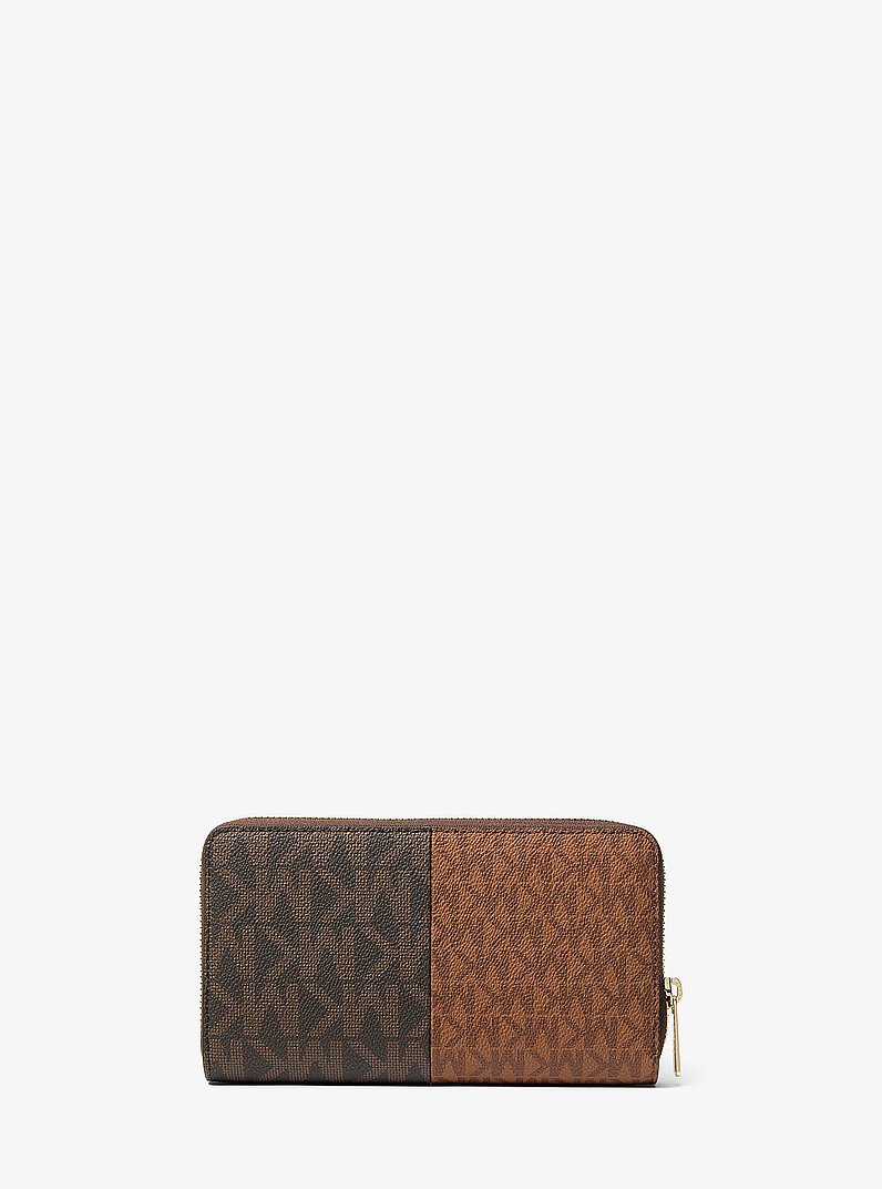 Zweifarbige Brieftasche Jet Set Medium mit Signature-Logomuster in GEP&Auml;CK MULTI | Michael Kors