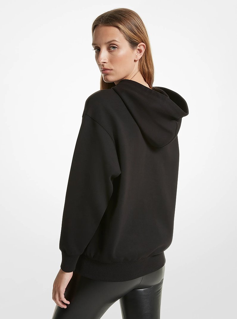 Chandail &agrave; capuchon KORS en m&eacute;lange de coton in NOIR | Michael Kors