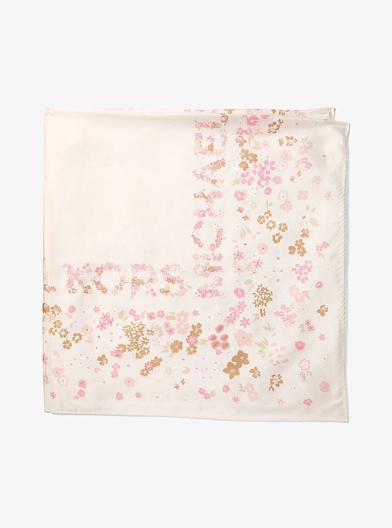 Floral Silk Scarf in WHITE | Michael Kors