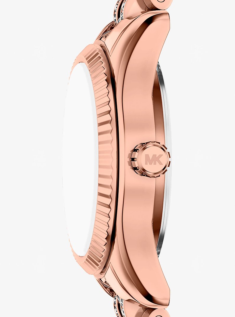 Petite montre Lexington de ton or rose &agrave; pav&eacute; in OR ROSE | Michael Kors