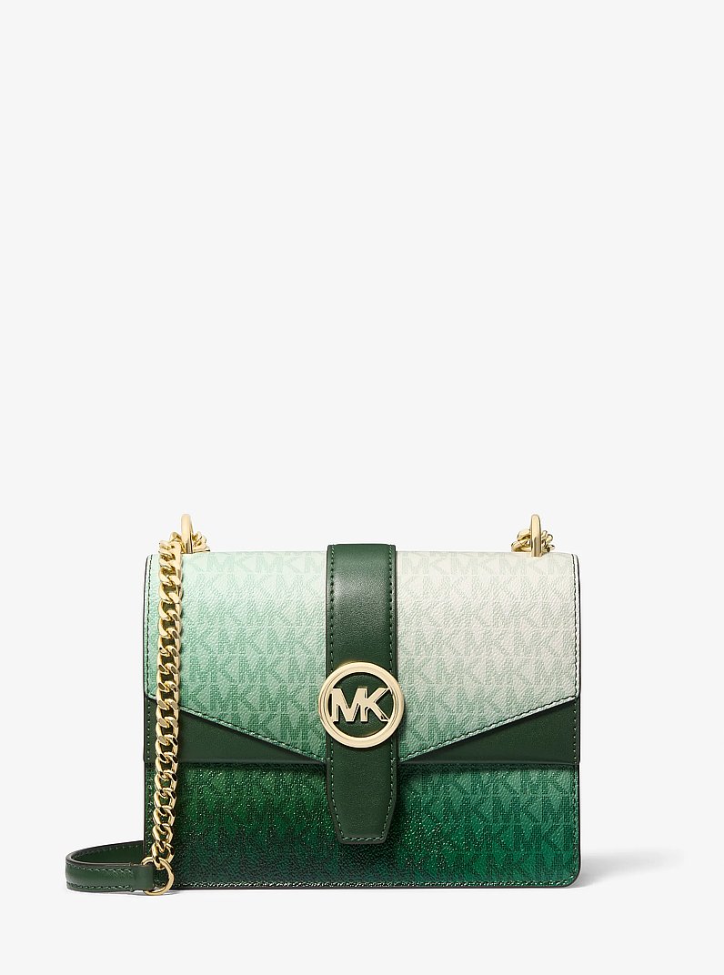 Greenwich Small Ombré Signature Logo Crossbody Bag in MOSS MULTI