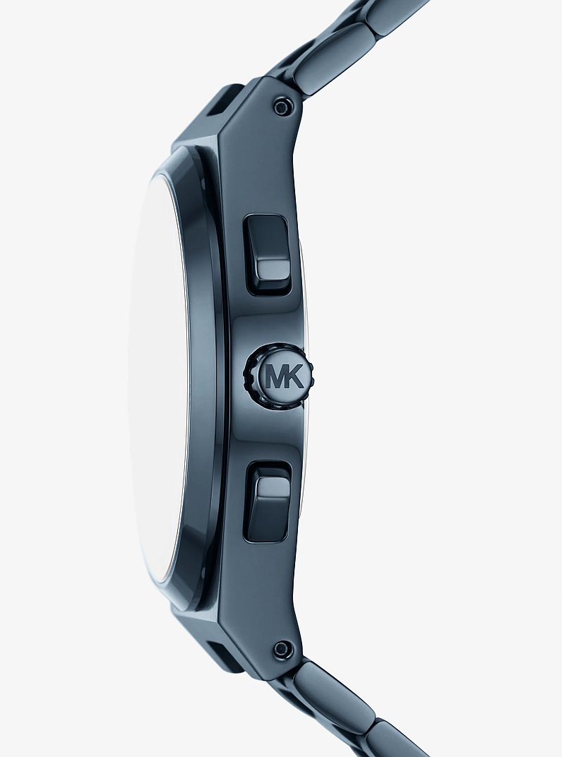 Oversized Lennox Blue-Tone Watch in NAVY | Michael Kors