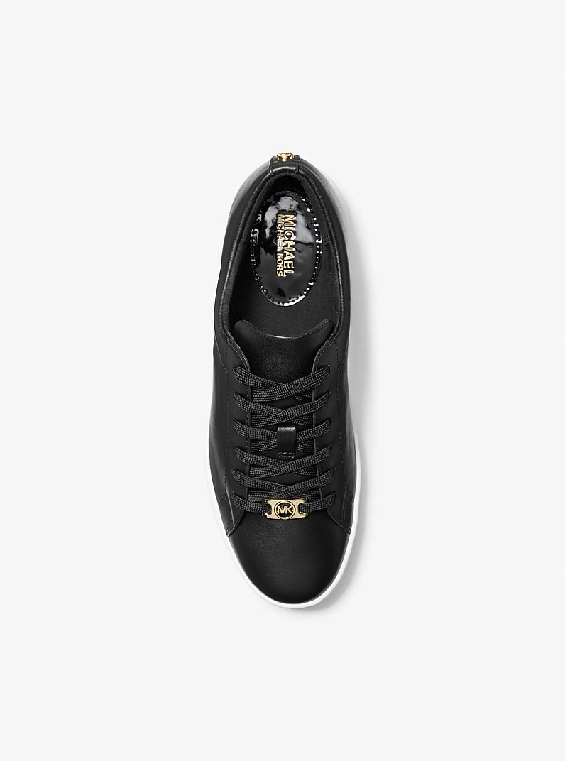 Keaton Leather Sneaker in BLACK | Michael Kors